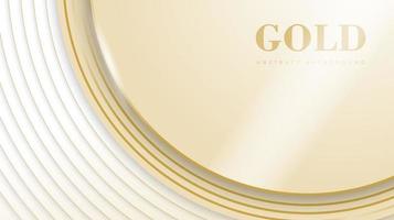 fond abstrait de luxe en couleur or avec un design de contour en or vecteur