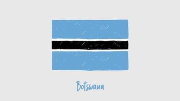 marqueur de drapeau du botswana ou vecteur d'illustration de croquis au crayon