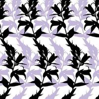 motif floral sans couture avec des cloches bleues isolées sur blanc. fond avec des fleurs. élément de design pour tissu, textile, papiers peints et etc. illustration vectorielle. vecteur