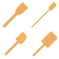 ensemble de spatule de cuisine en bois. ustensile de cuisine. illustration vectorielle, isolée sur fond blanc vecteur