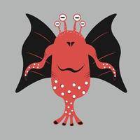 Joyeux Halloween. icône de monstre. personnage de bébé drôle effrayant de dessin animé kawaii mignon. yeux, langue, croc dentaire, mains en l'air. conception plate. illustration vectorielle vecteur