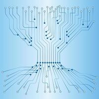 vecteur de carte de circuit électronique de puce informatique pour le concept de technologie et de finance et l'éducation pour l'avenir