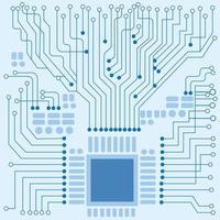 vecteur de carte de circuit électronique de puce informatique pour le concept de technologie et de finance et l'éducation pour l'avenir