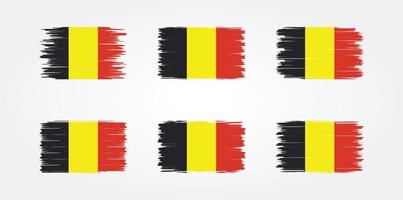 collection de pinceaux de drapeau belge. drapeau national vecteur