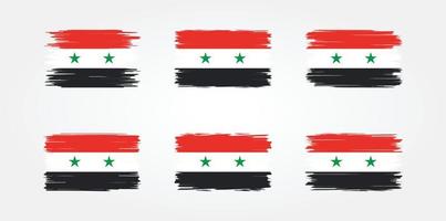 collection de pinceaux de drapeau de la syrie. drapeau national vecteur
