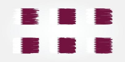 collection de pinceaux de drapeau qatar. drapeau national vecteur