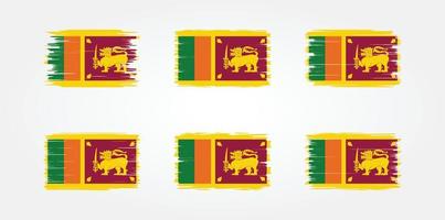 collection de pinceaux de drapeau du sri lanka. drapeau national vecteur