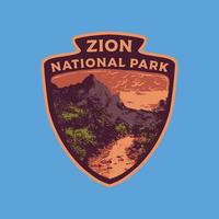 rétro vintage aventure en plein air insigne logo emblème parc national de zion