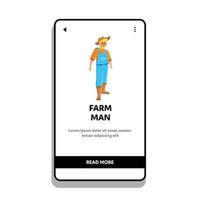 homme de ferme agronome en costume de travail vecteur debout