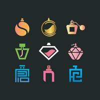 conceptions de symboles de collection de logos de parfum pour les entreprises vecteur