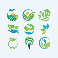 conceptions de symboles de collection de logos écologiques pour les entreprises vecteur