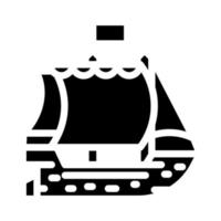 navire pirate glyphe icône illustration vectorielle vecteur