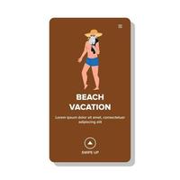 vacances à la plage vacances bénéficiant de vecteur homme senior