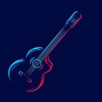 illustration de conception de vecteur de logo coloré d'art de ligne de guitare.