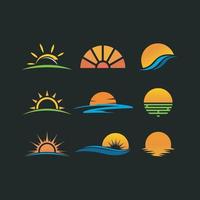 conceptions de symboles de collection de logos soleil pour les entreprises vecteur