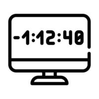 illustration vectorielle de l'icône de la ligne de vidéoconférence du compte à rebours vecteur