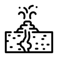 L'icône de la ligne du volcan de boue noir illustration vectorielle vecteur