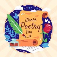 concept de la journée mondiale de la poésie vecteur