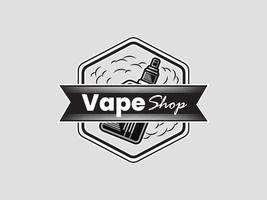 logo de magasin de vape vintage vecteur