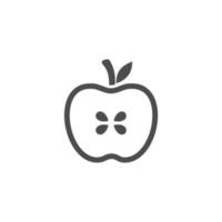 icône de pomme simple sur fond blanc vecteur