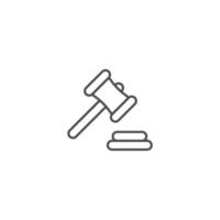 icônes simples de la cour, de la loi et du procureur vecteur