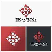 modèle de vecteur de conception de logo de technologie