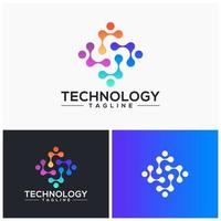 modèle de vecteur de conception de logo de technologie