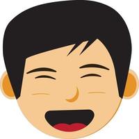 illustration de visage de garçon asiatique en riant