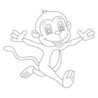 mignon petit singe coloriage pour enfants animal contour livre de coloriage dessin animé illustration vectorielle vecteur