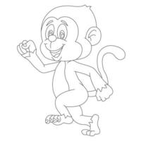 mignon petit singe coloriage pour enfants animal contour livre de coloriage dessin animé illustration vectorielle vecteur