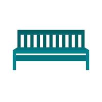 banc plat multicolore icône vecteur