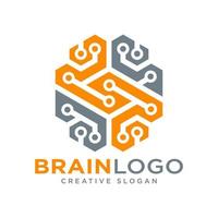 modèle de vecteur de conception de logo de cerveau