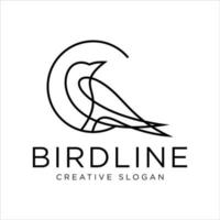 oiseau logo abstrait lineart contour design modèle vectoriel