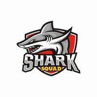 vecteur de modèle de logo de mascotte de jeu de requin e-sport