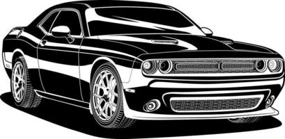 illustration vectorielle de voiture noir et blanc pour la conception conceptuelle vecteur
