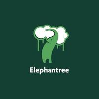logo arbre éléphant vecteur
