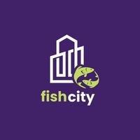 logo de poisson de la ville vecteur