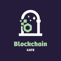 logo de la porte de la blockchain vecteur