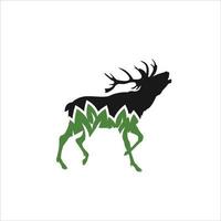 logo de la forêt de cerfs vecteur