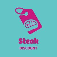 logo de réduction de steak vecteur