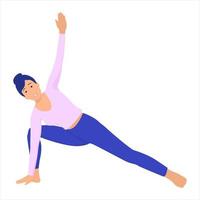 femme dans des poses de yoga. illustration vectorielle en style cartoon. vecteur