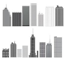 ensemble de gratte-ciel. éléments de conception de la ville vecteur
