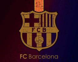 logo du fc barcelone, écusson du club de football de barcelone, emblème sur fond blaugrana vecteur