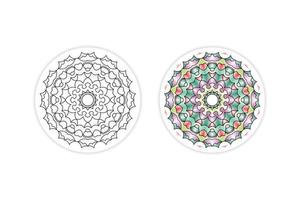 mandala deux lignes noires et arrière-plan de conception décorative motif dégradé de couleur. dessin à la main art illustration vectorielle vecteur