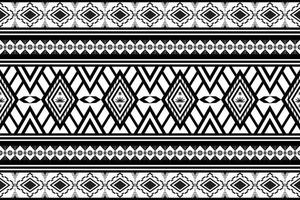 motif de conception géométrique tissu ethnique oriental traditionnel abstrait noir et blanc. pour le style de broderie, rideau, arrière-plan, tapis, papier peint, tissu, emballage, batik, tissu, illustration vectorielle. vecteur