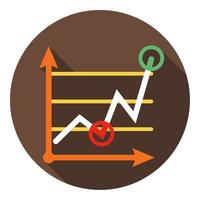 icône de présentation de graphique en croissance d'entreprise. graphique dans un style plat branché. illustration vectorielle. ep 10. vecteur