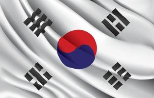 drapeau national de la corée du sud agitant une illustration vectorielle réaliste vecteur