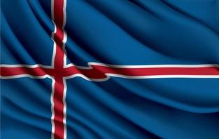 drapeau national de l'islande agitant une illustration vectorielle réaliste vecteur