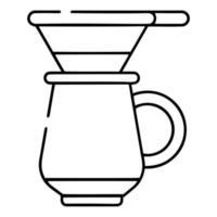 icône de vecteur de filtre à café sur fond blanc. v60 logo icône cafetière design plat illustration vectorielle.