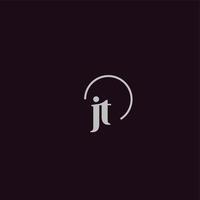 monogramme logo jt initiales vecteur